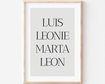 Namensposter Familie personalisiert • Poster mit Namen, Familienposter, Personalisiert mit Namen, Geschenk für Familie, Bild mit Namen