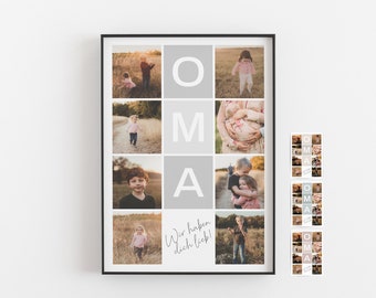 Fotocollage Oma • Bilder Collage Geschenk für Oma zum Geburtstag, Weihnachten oder Dank