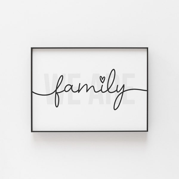 We are family Poster • Bild Family Schriftzug Typografie