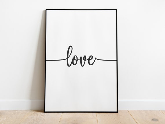 Love Poster Liebe Bild Liebes Poster Schwarz Weiß Etsy