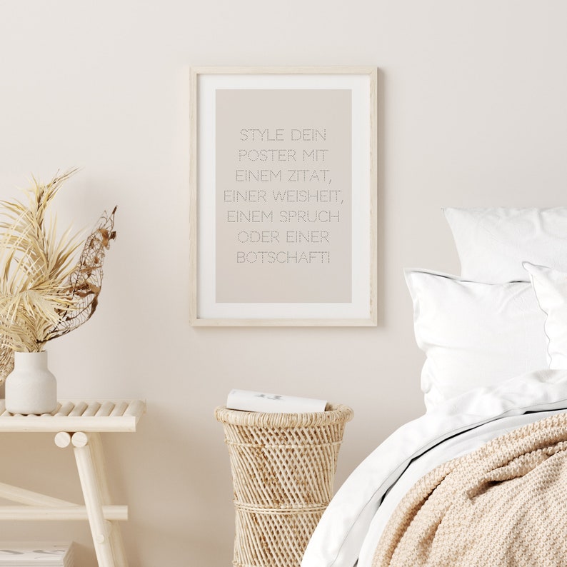 Text Poster erstellen Poster mit eigenem Text Spruch Poster personalisiert Stone Beige