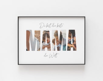 Bilder Collage Poster Mama • Fotocollage als Geschenk für Mama zum Muttertag, Geburtstag und Weihnachten