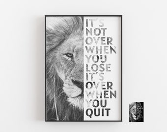 Motivation Poster 'Löwe' • Büro Deko, Büro Poster, Erfolgsposter, Motivationsbild