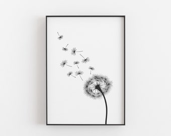 Poster Pusteblume • Botanik Poster und Blumen Wanddeko