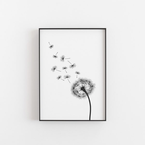 Poster Pusteblume • Botanik Poster und Blumen Wanddeko