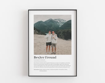 Bester Freund Definition Poster • Fotogeschenk, Freunde Geschenk Foto, Geschenk für besten Freund zum Geburtstag oder Dank
