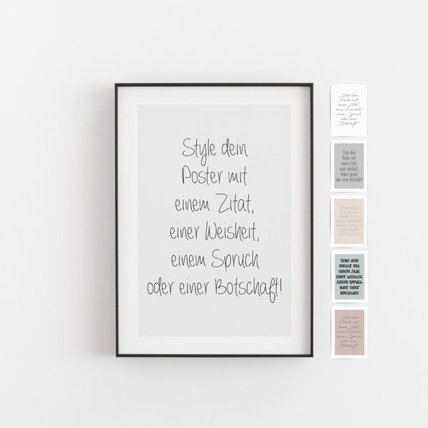 Text Poster erstellen • Poster mit eigenem Text • Spruch Poster personalisiert