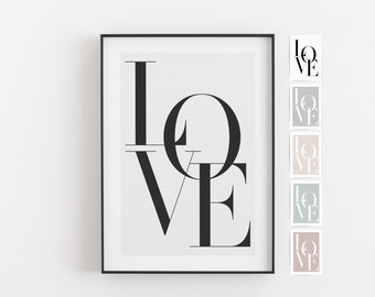 Love Poster • Spruch Poster • Liebesposter • Love Wanddeko • Typografie Poster