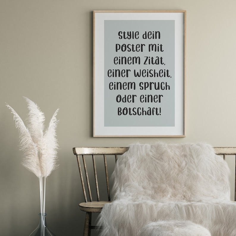 Text Poster erstellen Poster mit eigenem Text Spruch Poster personalisiert Fog Green