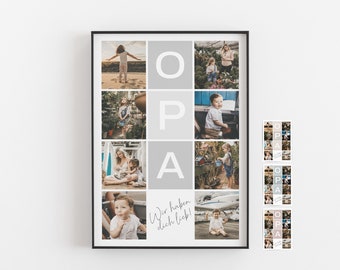 Fotocollage Opa • Bilder Collage Geschenk für Opa zum Geburtstag, Weihnachten oder Dank