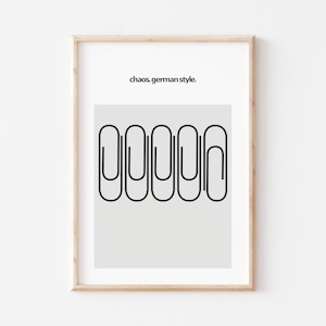 Chaos German Style Poster • Geschenk für Arbeitskollegin, Büro Poster, Büro Deko, Home Office Bild, Geschenk Arbeit, Geschenk Kollege