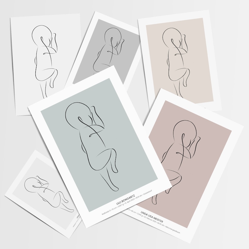 Geburtsposter Baby 'Art' - Maßstab 1:1 Kinderposter, Neuheit, Personalisiertes Poster famprints