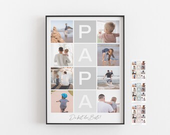 Fotocollage Papa • Bilder Collage Vater Geschenk für Papa zum Geburtstag, Weihnachten, Vatertag oder Dank