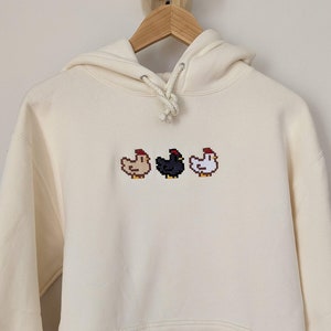 Stardew Chickens Embroidered Hoodie [Super Thick Version]