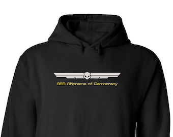 Helldivers + Custom Shipname - Embroidered Hoodie