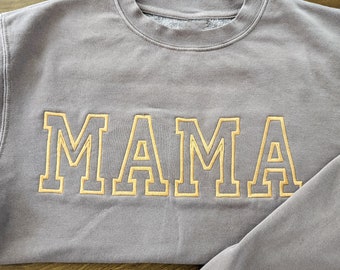 Custom Mama Crewneck Embroidered Sweatshirt