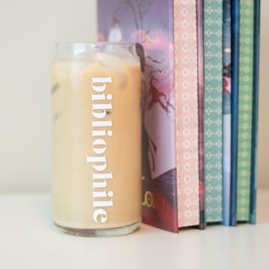 Bibliophile Glass Cup Book Lover Glass Cup Book lover coffee cup bookish coffee cup Glass Coffee Cup Gift for Book Lover Gift for Reader