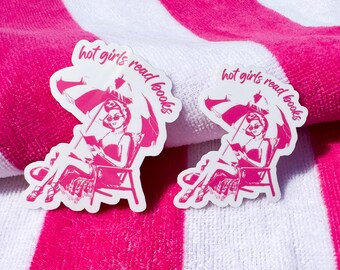 Hot Girls Read Books Sticker Reader Sticker Bookish Sticker Romance Sticker Kindle Sticker Gift for Book Lover Gift for Reader Bookish Gift