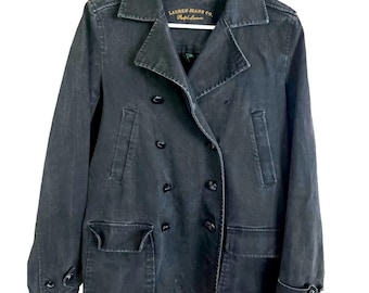 Lauren Jeans Co Ralph Lauren Schwarzer Denim Vintage Pea Coat M