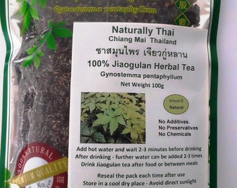 Jiaogulan Herbal Tea 100g - 100% Natural. Gynostemma pentaphyllum.