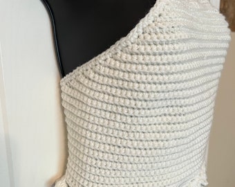 Handmade Crochet Ribbed Halter Top