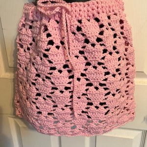 ハートメッシュミニスカート かぎ針編み ハンドメイド