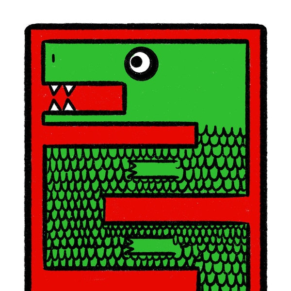Print numérique crocodile A4