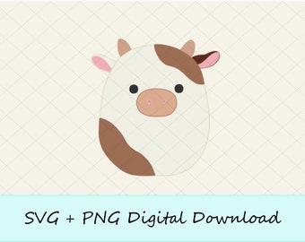 Smooshy Pets Cow SVG, EPS, & PNG