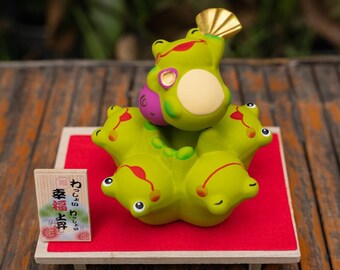 Japanese Cute Frog Figurine, Frog Desktop Ornament, Frog Lover Gifts, Frog Home Decor,Office And Room Decor, Buy 2 Get 10% Off