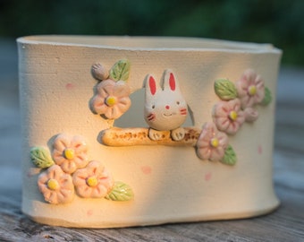 Japanese Cute Rabbit Vase,Home Decor, Home Art, Christmas Gift,