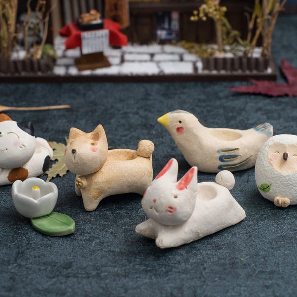 Japanese Cute Cat Clay Stone Essential Oil Diffuser , Shiba InuStone Oil Diffuser, Pigeon Oil Diffuse, Bunny Oil Diffuse, Housewarming Gift
