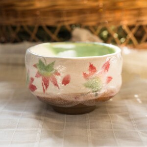 Japanese Sakura Matcha Bowl, Matcha Tea Bowl, Ceramic Matcha Tea Bowl With Pink Sakura, Japanese Traditional Sakura Tea Cup image 7