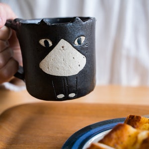 Japanese Cute Cat Coffee Mug, Kitten Tea Cup, Cat-Themed Cup, Coffee Mug Gift, Coffee Lover Gift, Cat Lover Gift