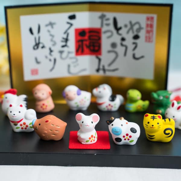 Cute Chinese Zodiac Sign 12 Animals Miniatures Figurine, Chinese Zodiac Animal Figure, Desktop Ornament, Kawaii Desk Accessories