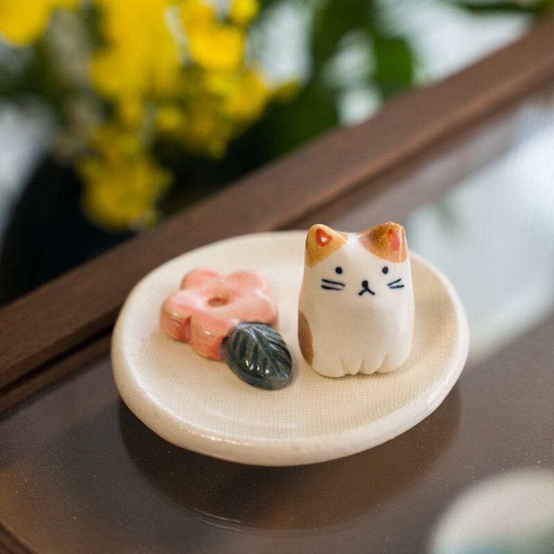 Cute Cat Incense Stick Holder, Rabbit Stick Incense Burner, Kitten