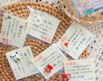 Porte-bonheur japonais fait main en verre de cristal avec feuille d'or pur, porte-bonheur portefeuille japonais traditionnel, amulettes japonaises porte-bonheur