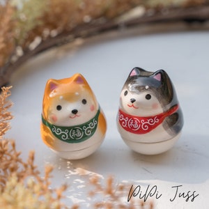 Japanese Cute Shina Inu Dog Figurine Roly-Poly Toy, Shiba Desktop Ornament, Shiba Room Home Decor, Shiba Inu Tumbler, Shiba Inu Gift