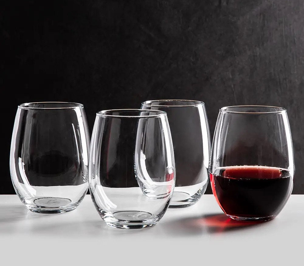 Stemless Wine Glasses SET of 4 Glasses Wine Glasses 