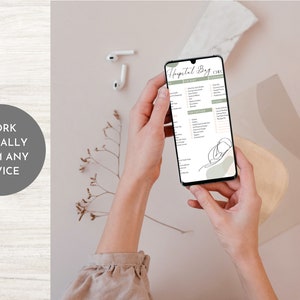Liste de contrôle des sacs d'hôpital PDF modifiable Modèle numérique imprimable remplissable Liste ultime pour maman, bébé, partenaire pour se préparer à l'accouchement image 4