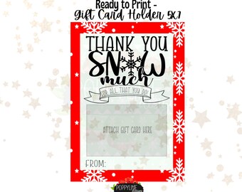 Christmas Gift Card Holder, Christmas Card, Printable Gift Card Holder, Christmas Gift Tag, Christmas Thank You Gift Card,Printable Gift Tag