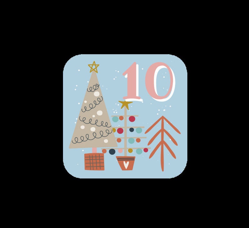 Printable Advent Calendar Numbers Printable Christmas Etsy
