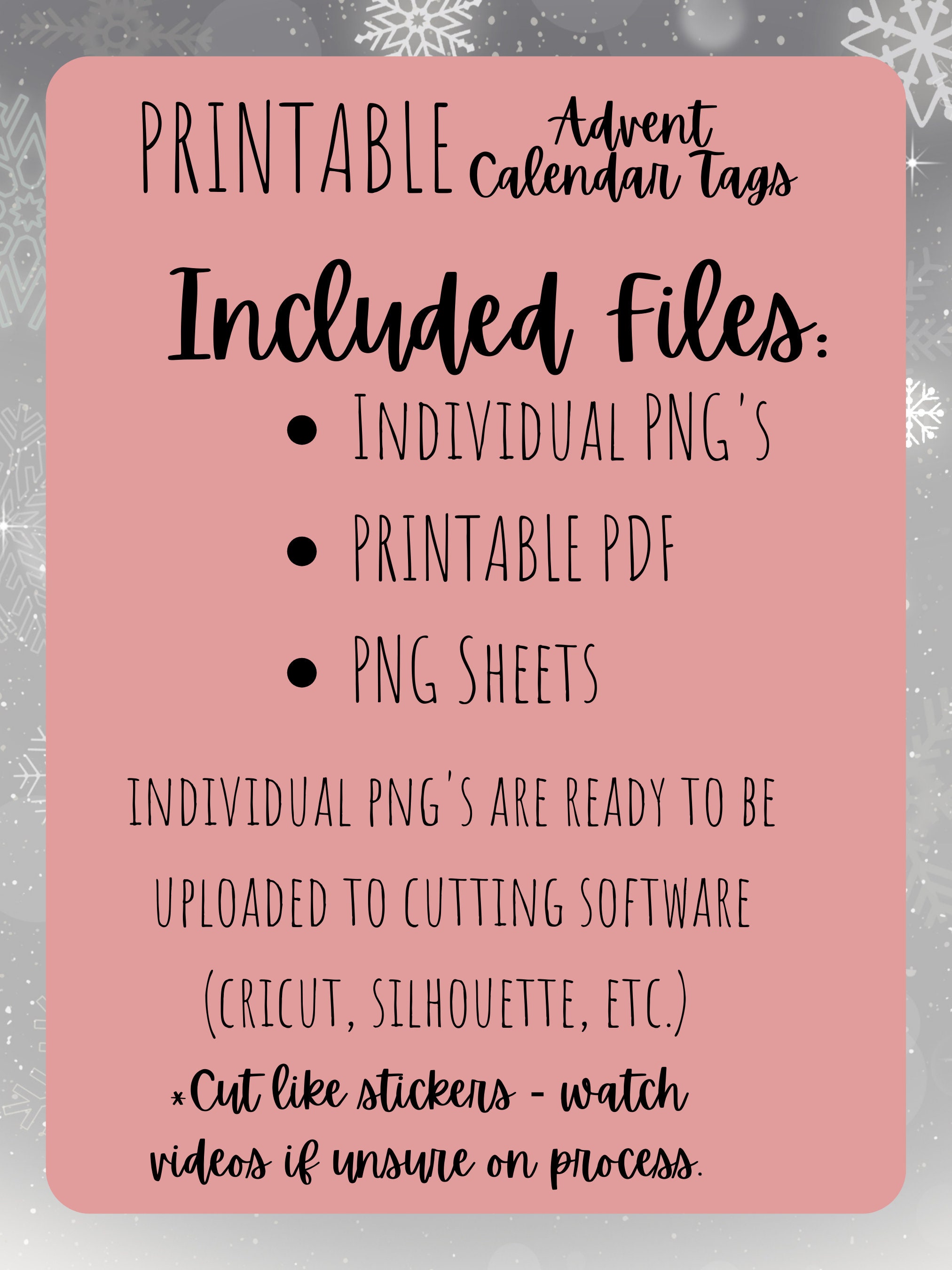 Printable Advent Calendar Numbers, Printable Christmas Stickers ...