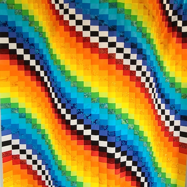 Rainbow Bargello Quilt Pattern