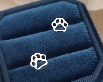925 Zilveren Hondenpootprint Oorbellen – Minimalistische Oorknopjes voor Dierenliefhebbers – Leuke Sieraden