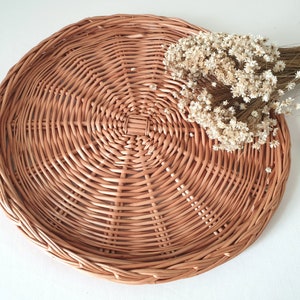 Handcrafted Willow Tray in Earthy Brown for Decor and Storage