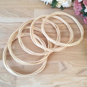 Set mit 5 Weidenkreisen D17 cm – weiße Weidenkranzbasis – natürliche Kranzbasis