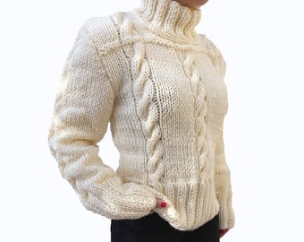 Marilyn Monroe Sweater Wool Sweater Hand knit Replica Sweater 1950's tight white sweater