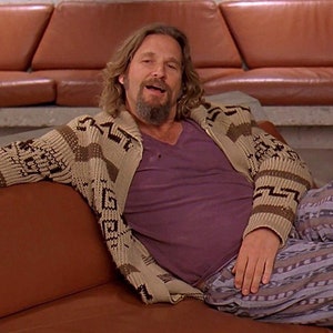 Big Lebowski Cardigan Dude style sweater hand knit wool men's zip sweater image 6