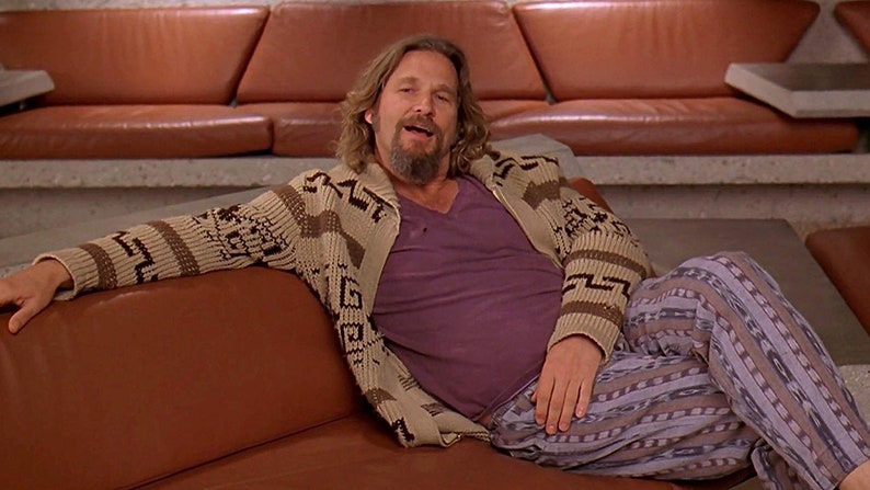 Big Lebowski Cardigan Dude style sweater hand knit wool men's zip sweater image 6