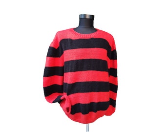 Kurt Cobain Sweater Oversize Nirvana Striped Sweater